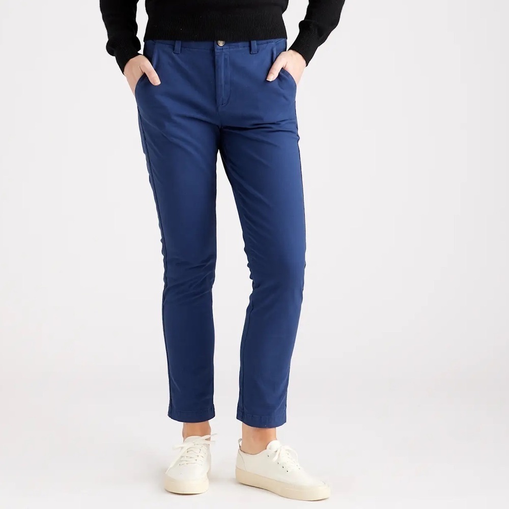 Quince Stretch Cotton Twill Girlfriend Chino Pant | Navy Size 30